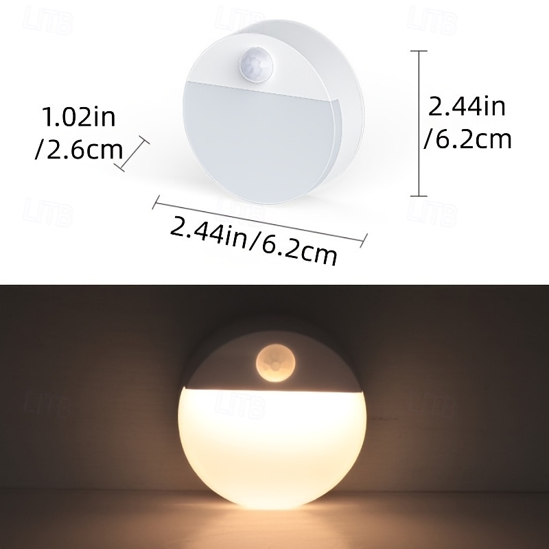Rund Kabellos Körpersensor Einfach Modern AAA-Batterienbetrieben 4 Stück 2026 - $23.99 –P1