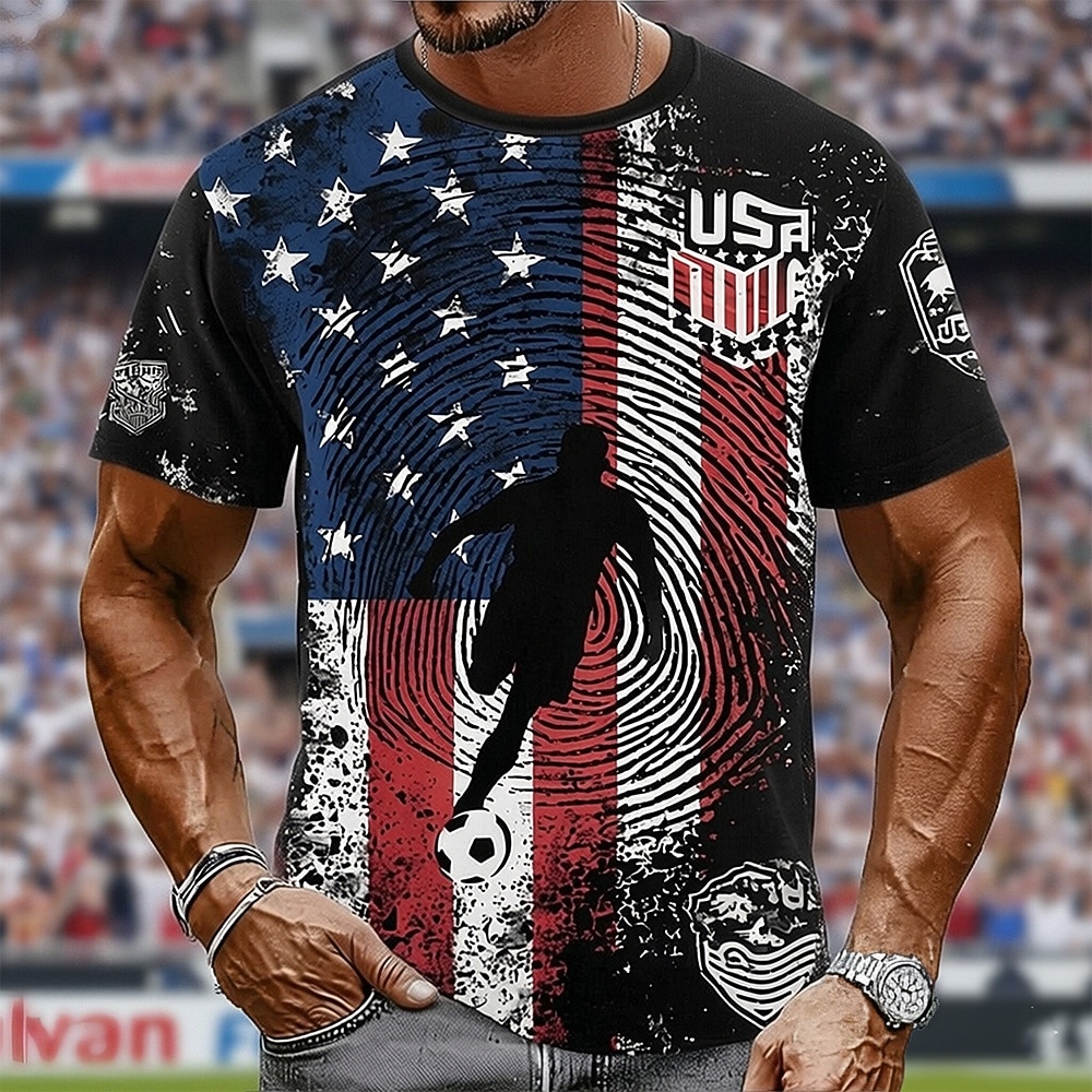 Copa de Futebol de 2026 Homens EUA Brasil Camiseta Manga Curta Camiseta Impressão 3D Gola Redonda Camisa Moda Núcleo do Cara Roupa Esportiva Diário Rua Preto Verde Verão Primavera Roupa S M L XL XXL de 2026 por $21.99 –P2