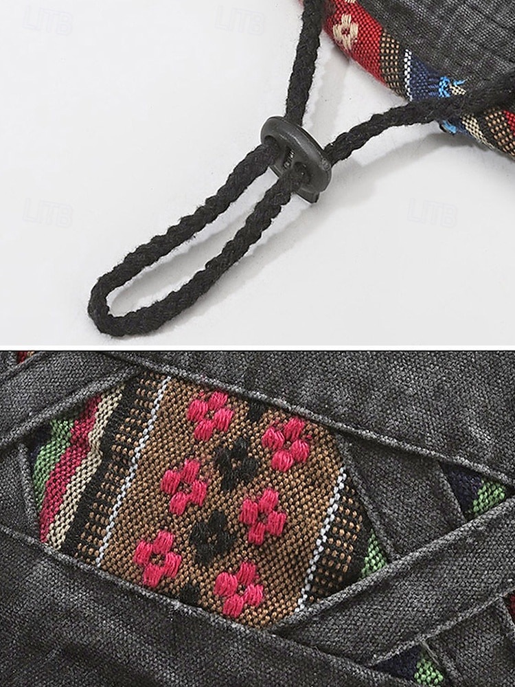 Ανδρικό καπέλο bucket από μείγμα βαμβακιού σε μποέμ στιλ με έθνικ σχέδια, πολύχρωμο σχέδιο – ιδανικό για καθημερινή χρήση και ταξίδια διακοπών 2026 - $11.99 –P14