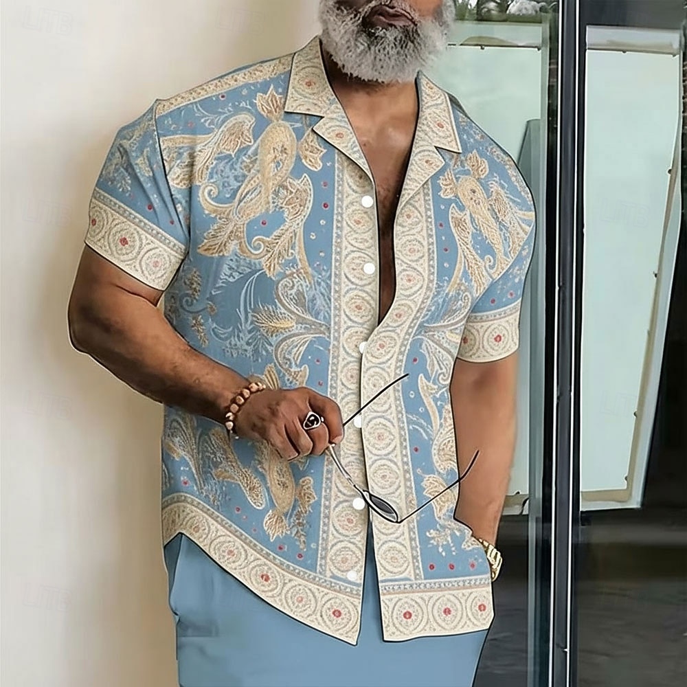 Per uomo Paisley Stampa Floreale Etnico Camicia Camicia con Bottoni Camicia con collo camp Manica Corta Vintage Retrò Abbigliamento casual alla moda Vacanza Estate Primavera Colletto cubano Stampa 3D del 2026 a $25.99 –P1