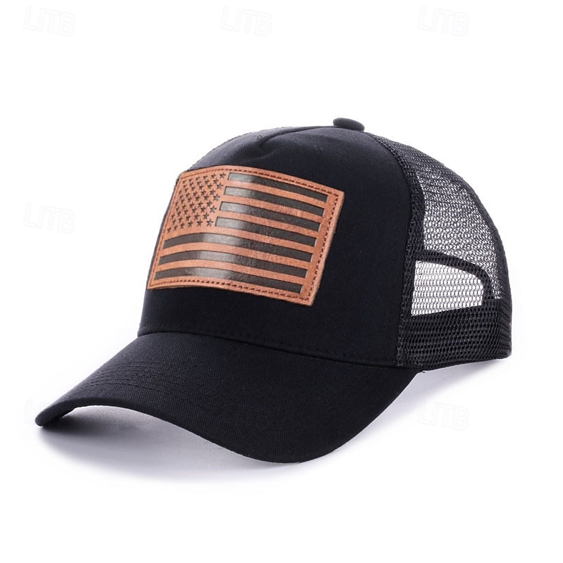 Patriotic Leather Patch Dad Hat Baseball Cap with American Flag, Trucker Style Dad Cap for Men Women, 4th of July Independence Day, 250th Anniversary, Memorial Day Patriotic Hat 2026 - $16.99 –P7