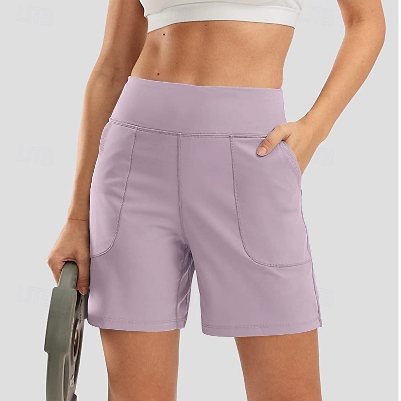 Per donna Bermuda Chinos Shorts Vacanza Streetwear Casual Corto Vita media Tinta unica Tasca Fascia Elastica Comodo Traspirante Elasticizzato Quotidiano All'aperto Palestra Verde acqua Nero Rosa del 2026 a $20.99 –P12