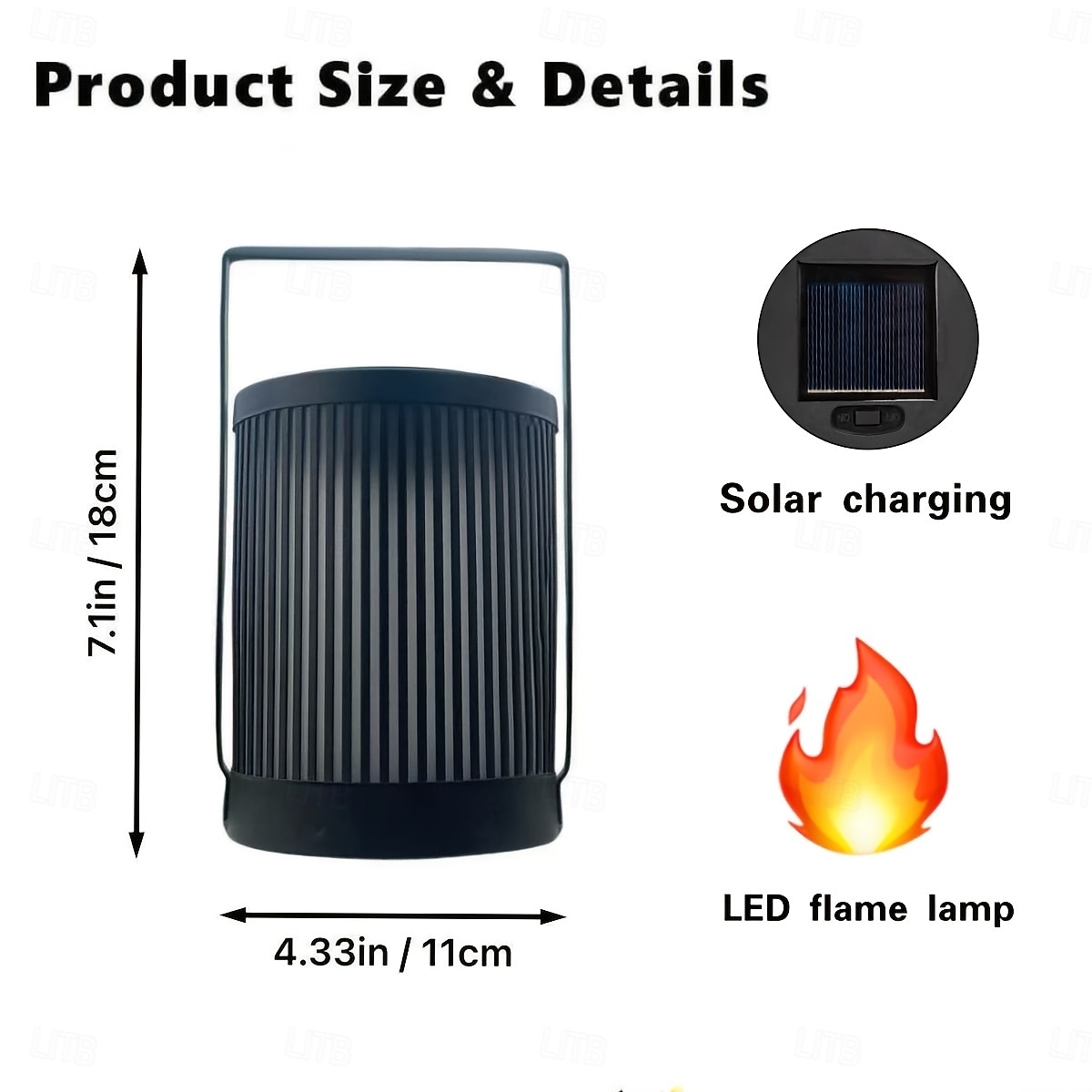 2 уличных солнечных фонаря с имитацией пламени, водонепроницаемость IP65, ручные. &Подвесные светодиодные светильники для сада, патио, забора, лестницы, ступеней, газона, дорожки, виллы, вечеринки, 2026 - $26.99 –P1