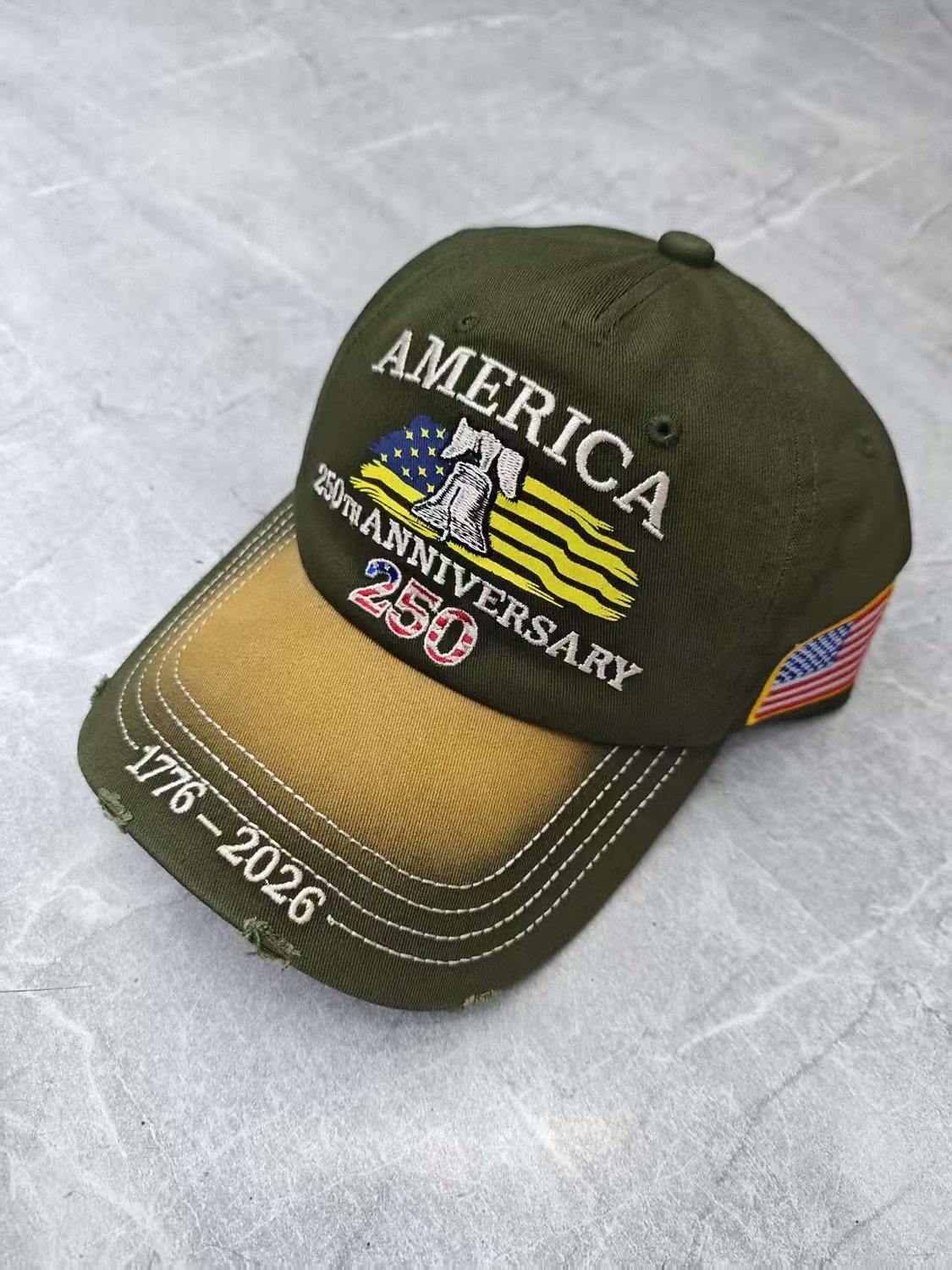 Cappello unisex 250° anniversario/indipendenza, berretto da baseball, portatile, traspirante, quotidiano, per esterni, strada, ricamo, bandiera del 2026 a $11.49 –P6