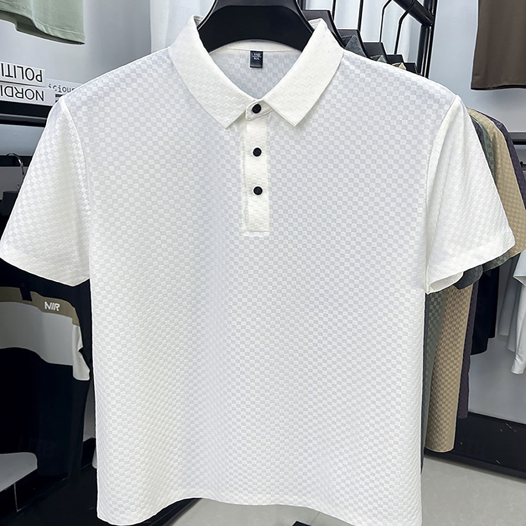 Herren Polo Business-Polo Lässig Geschäft Revers Kurzarm Mode Modern Einfach Knöpfe Rein Sommer Frühling Normale Passform Schwarz Weiß Purpur Grün Khaki Grau Polo 2026 - $22.99 –P2