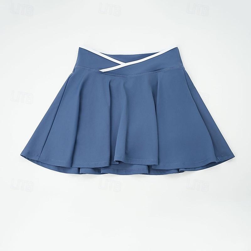 Damskie Solidne kolory Spódnica casualowa Spódnice tenisowe z szortami Spódnica sportowa Kieszeń Wysoka talia Elastyczny Odvádí pot Oddychający Bransoletka tenisowa Golf Pikle Spódnica Czarny Biały 2026 - $25.99 –P20