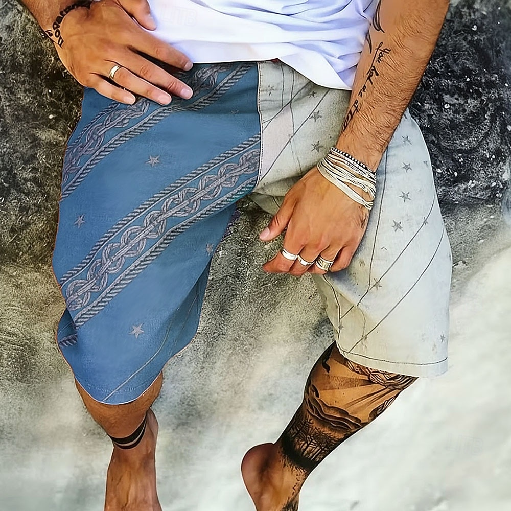 Hombre Diseño Geométrico Pantalones cortos de sudor Pantalones cortos de playa Pantalones cortos de felpa Media cintura Retro Antiguo Diario Ropa de calle Festivos Correa Cintura elástica Impresión 3D 2026 - $20.99 –P3