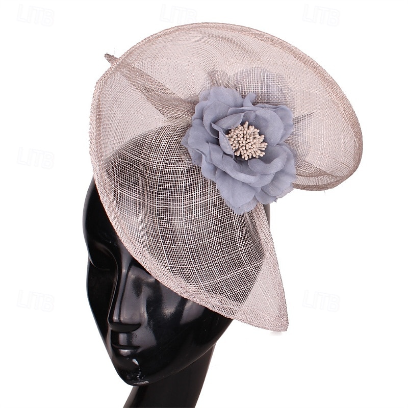 Fascinator Lino Matrimonio Compleanno Elegante Vintage Con Fiore Tulle Copricapo Copricapo del 2026 a $40.99 –P5