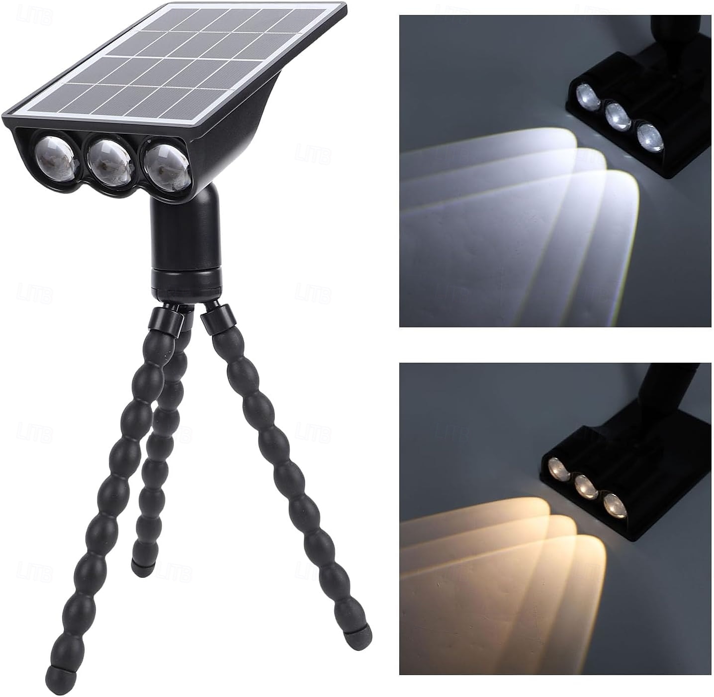 1 db kültéri napelemes fali spotlámpa, IP55 vízálló, 3 LED gyöngy, polip dizájn, kettős rögzítési lehetőség, dekoratív LED tájvilágítás kertbe, udvarra, ösvényre, gyepre, teraszra 2026 - $19.99 –P9