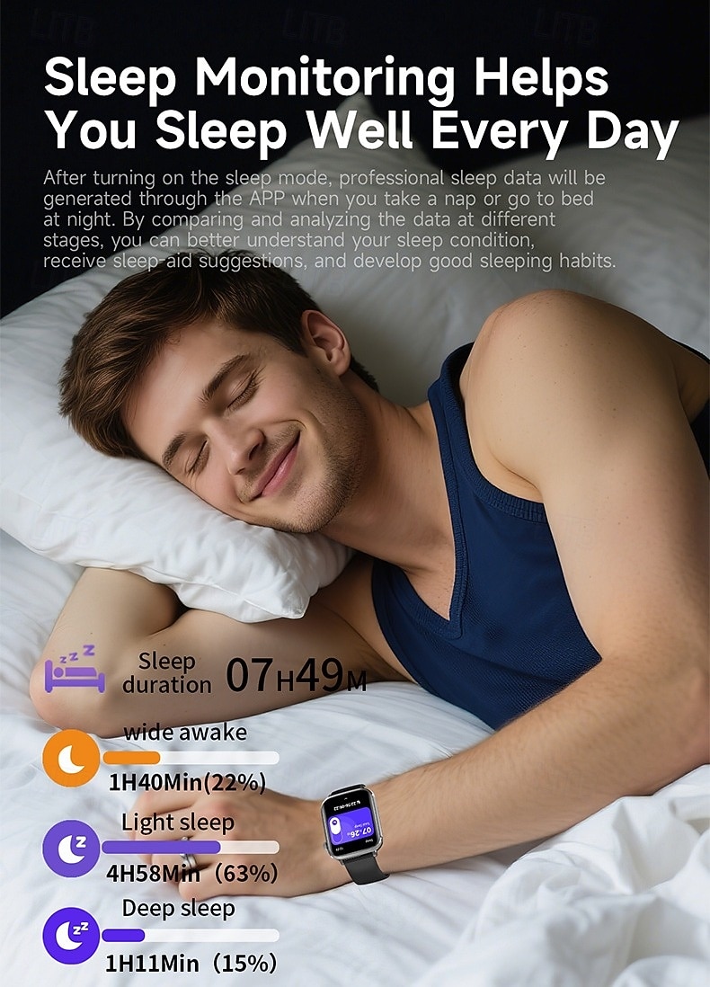 iMosi V82 Chytré hodinky 1.85 inch Inteligentní hodinky Bluetooth Krokoměr Záznamník hovorů Sledování aktivity Kompatibilní s Android iOS Unisex Hands free hovory Záznamník zpráv Krokovač IP68 37mm 2026 - $61.99 –P2