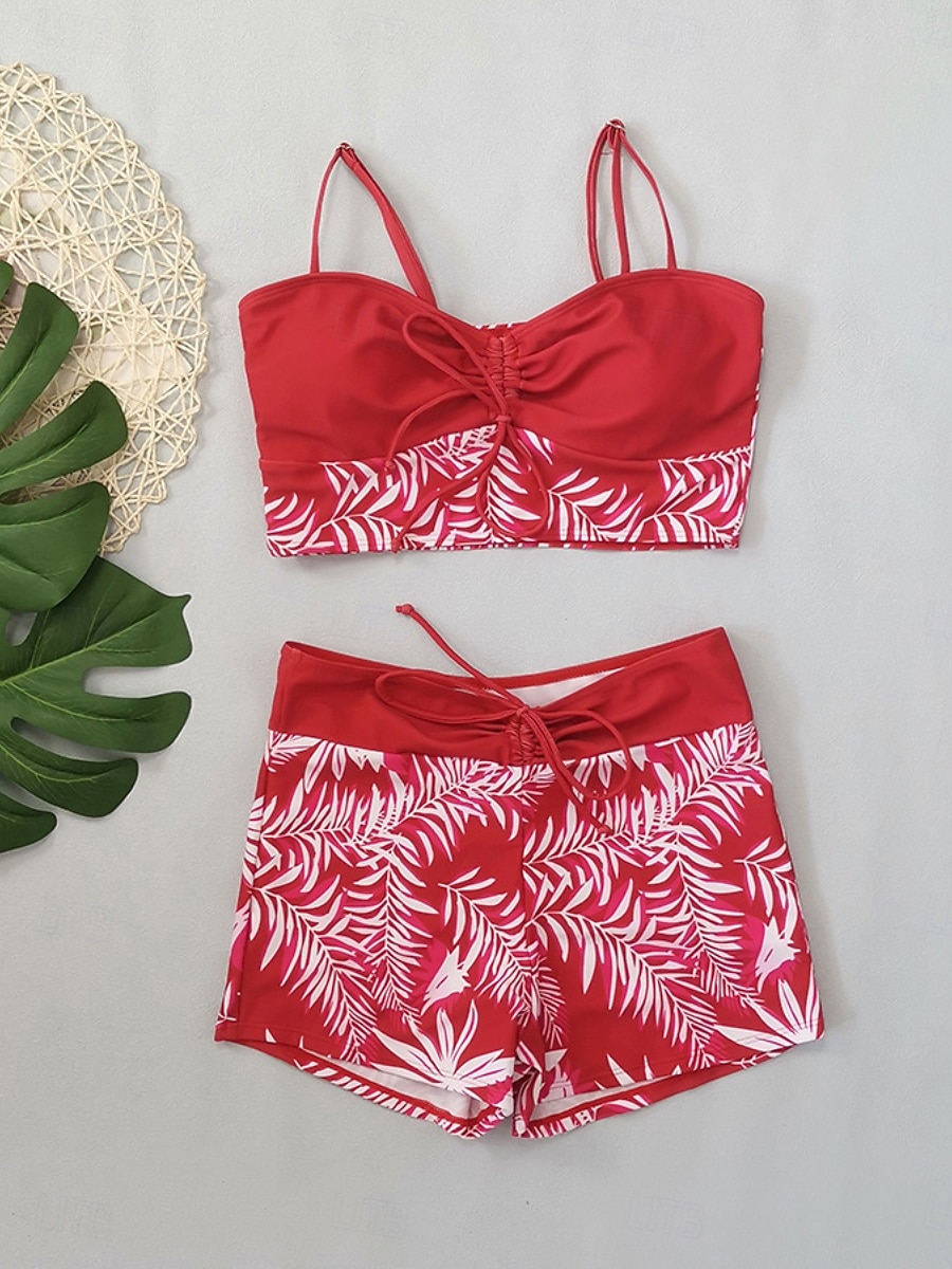 Mulheres Roupa de Banho Tankini Cavado roupa de banho Patchwork Férias Roupa de Praia Gráfico Decote Redondo Sem Manga Fatos de banho de 2026 por $22.99 –P9