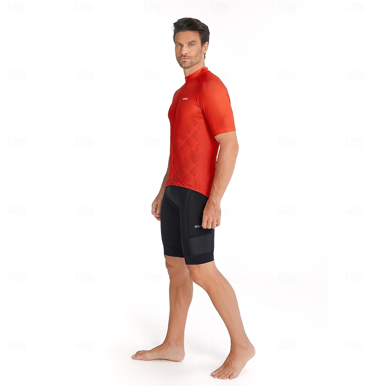 Ανδρικά Πουλόβερ Γεωμετρικό Κοντομάνικο Ποδήλατο Αθλητική μπλούζα με 3 πίσω τσέπες Ύγρανση Αθλητισμός Θαλασσί Λευκό Ρουμπίνι Ρούχα 2026 - $42.99 –P19