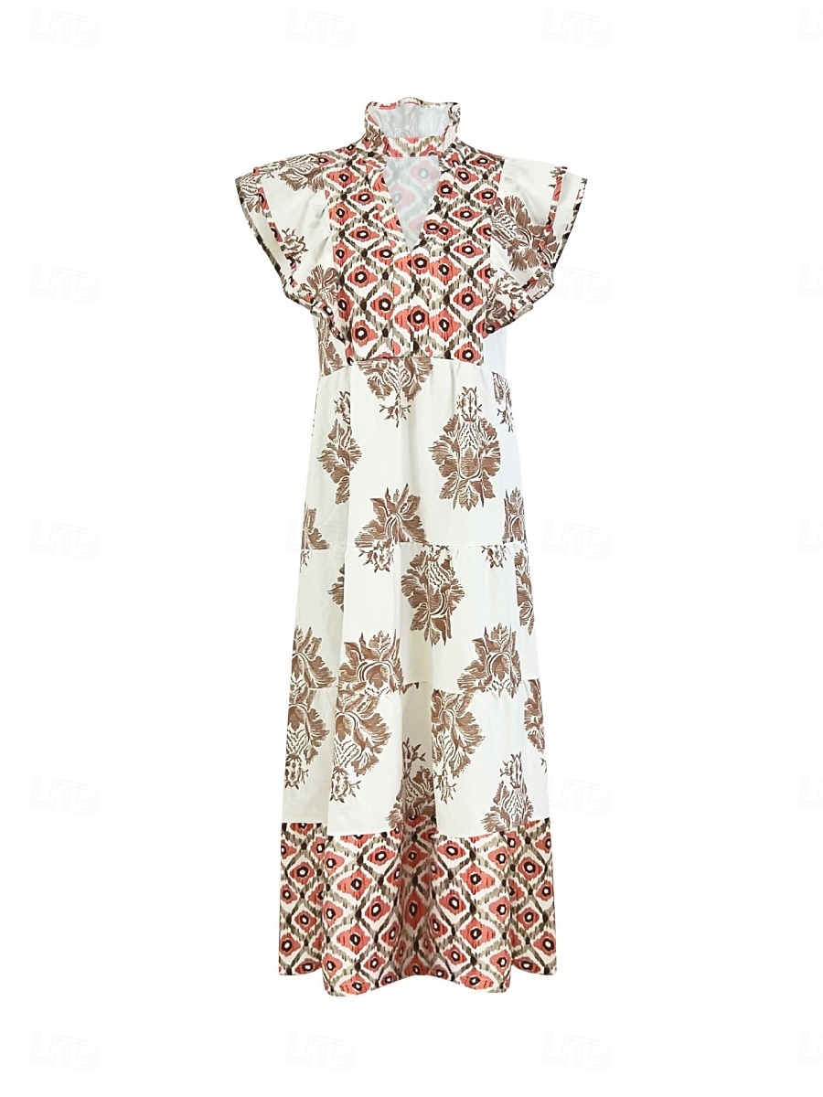 Femmes Robe Midi Robe bohème Robe Vintage Robe Décontractée Robe Fleurie Élégant Mode Moderne Extérieur Vacances Sortir Coupe régulière Fleuri Manche Courte Col en V Bleu Jaune Rouge Été Printemps de 2026 ? $37.99 –P13