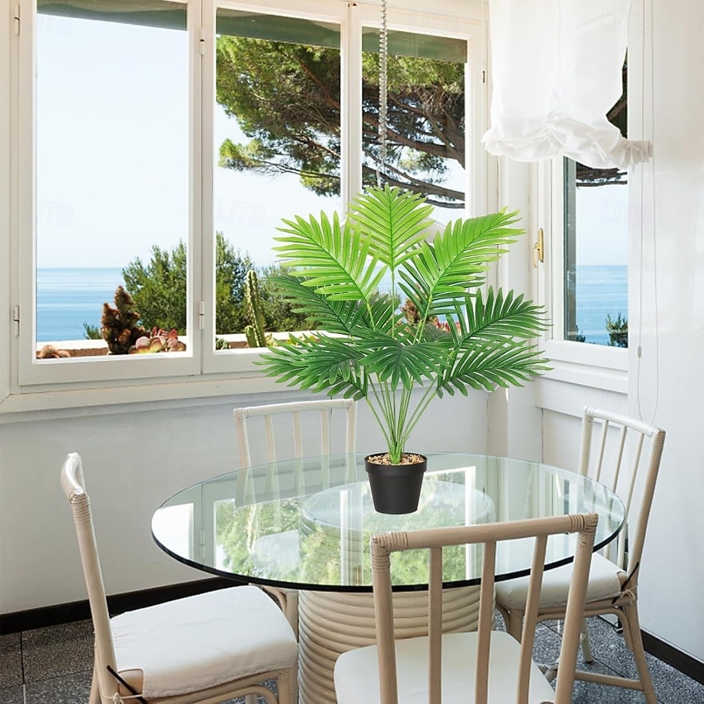 2 ks umělých rostlin arekové palmy (bez květináče), umělé rostliny, umělé podlahové rostliny, umělé tropické palmy, umělá zeleň, rostliny pro vnitřní a venkovní dekoraci domácí kanceláře. 2026 - $16.99 –P6