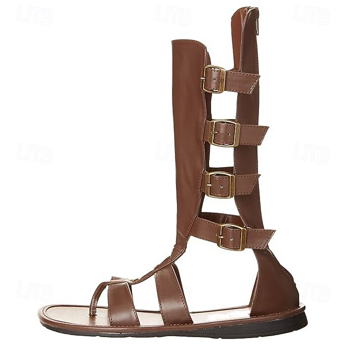 Retro vintage Middeleeuws Renaissance Sandalen Ridder Gladiator Ranger Kostuum Voor heren Keltisch Piraat Halloween Carnaval Ren Faire Retro themafeest Volwassenen Schoenen 2026 - $56.99 –P9
