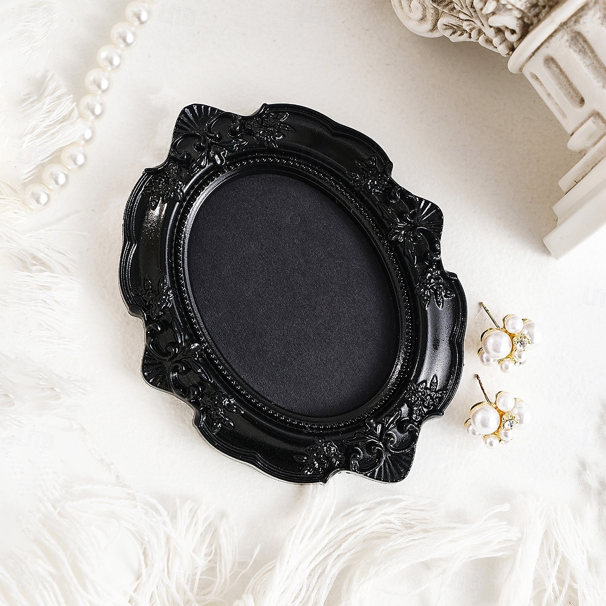 Vintage Black Resin Decorative Frame, Handmade Hand-Painted Ornate Wall Hanging Frame for DIY Wall Decor, Photo Display Frame, Home Wall Decoration Prop for Parties, Festivals 2026 - $21.99 –P12
