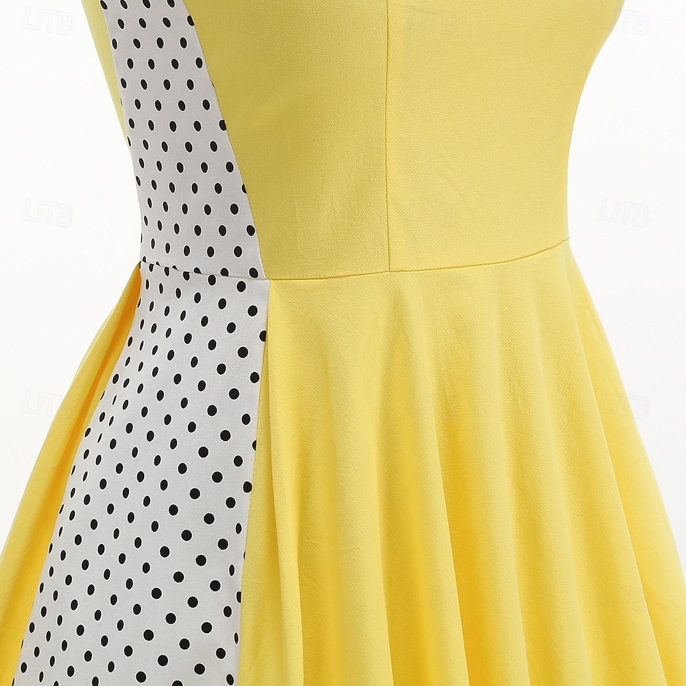 1950s Retro Vintage Rockabilly Dress Swing Dress Flare Dress Sleeveless Polka dots Fit & Flare Swing Fancy Dress Women's Carnival Masquerade Prom Office / Career Event / Party Adults' Homecoming 2026 - $48.99 –P5