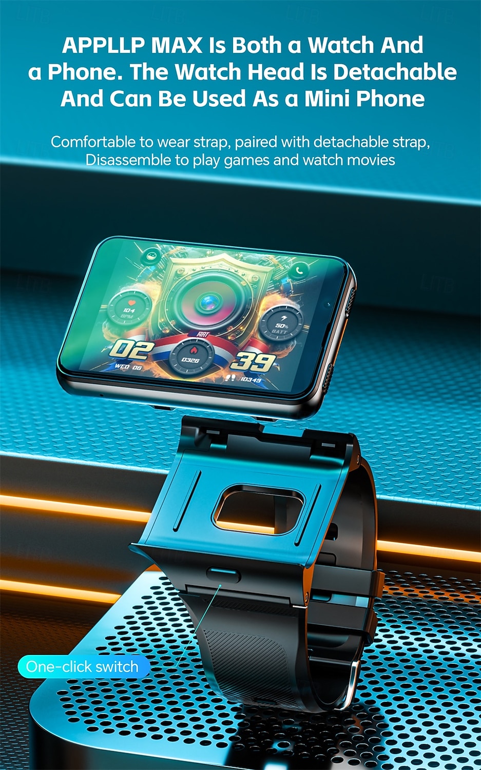 Relógio inteligente Lokmat Appllp Max de 2,88 polegadas com 4G LTE, pedômetro, calendário e câmera, compatível com dispositivos móveis, unissex, com classificação IPX-4 e caixa de 32 mm. de 2026 por $412.79 –P16