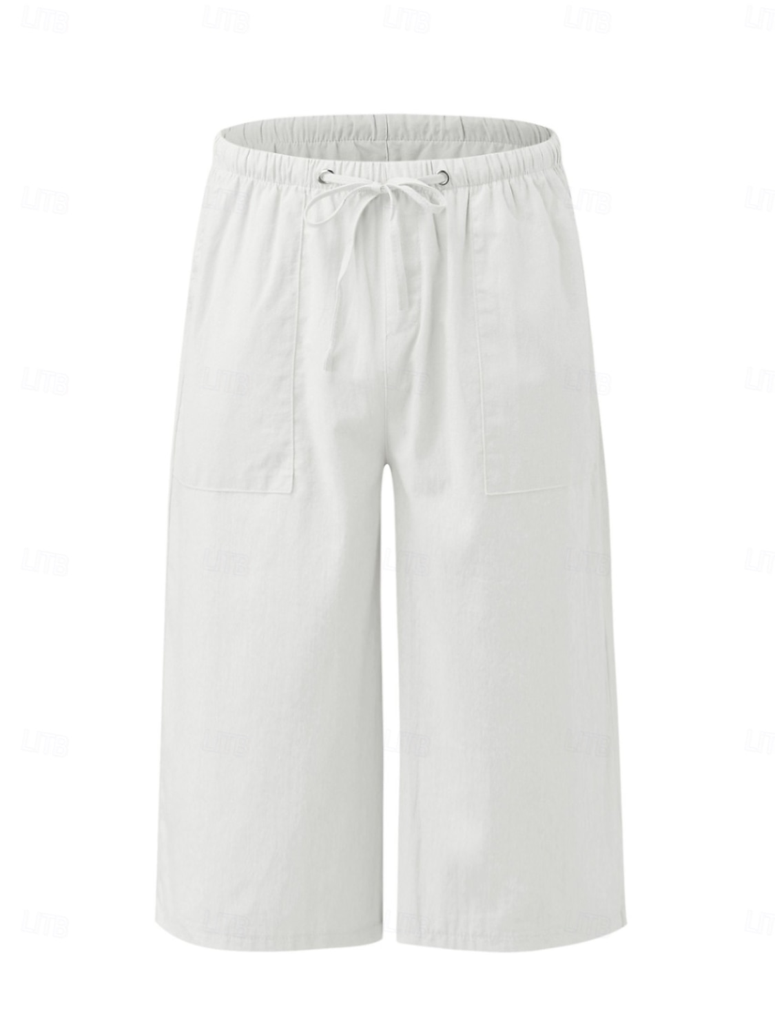 Dam Capribyxor Sommarshorts Beskurna byxor Capri byxor i linne Mode Grundläggande Vadlängd Medium Midja Slät Snörning Ficka Elastisk midja Lättvikt Andningsfunktion Oelastisk Semester Gata Dagliga 2026 - $22.99 –P2