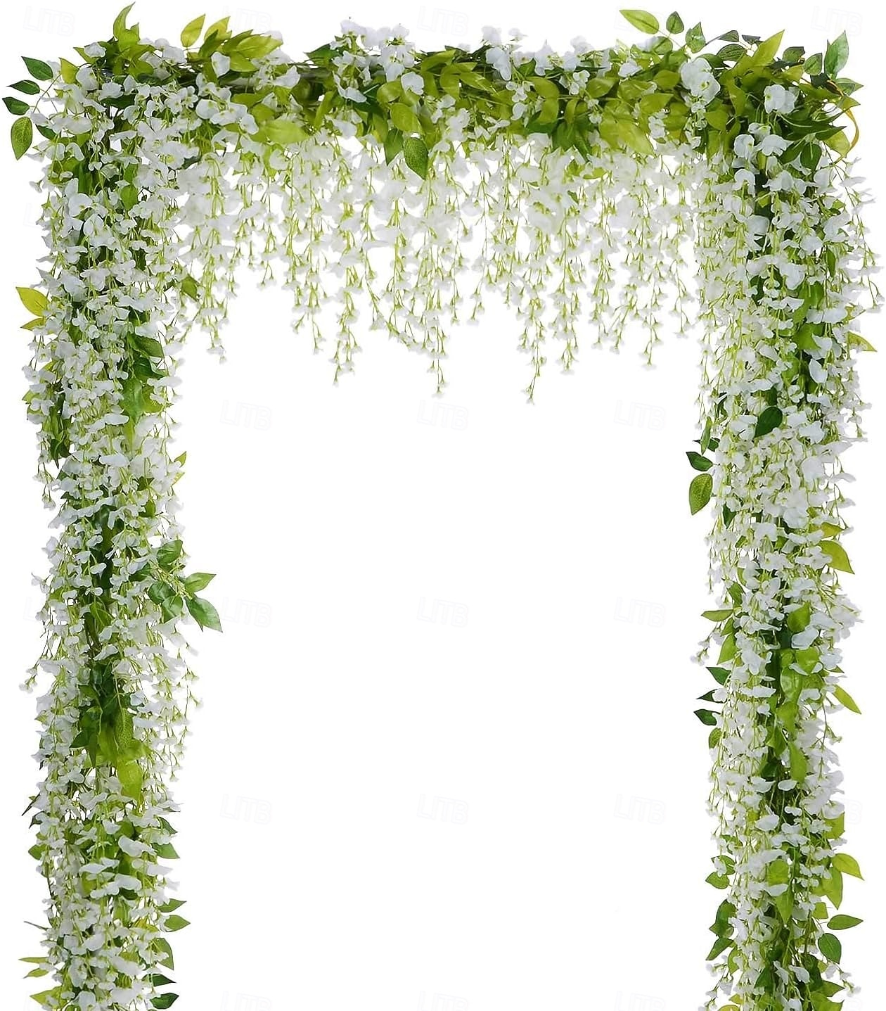 Guirlanda de flores artificiais de glicínia, 4 peças no total, 8,8 metros de comprimento, flor de seda artificial de glicínia para pendurar em casa, jardim, cerimônia ao ar livre, arco floral de casamento. de 2026 por $31.99 –P3
