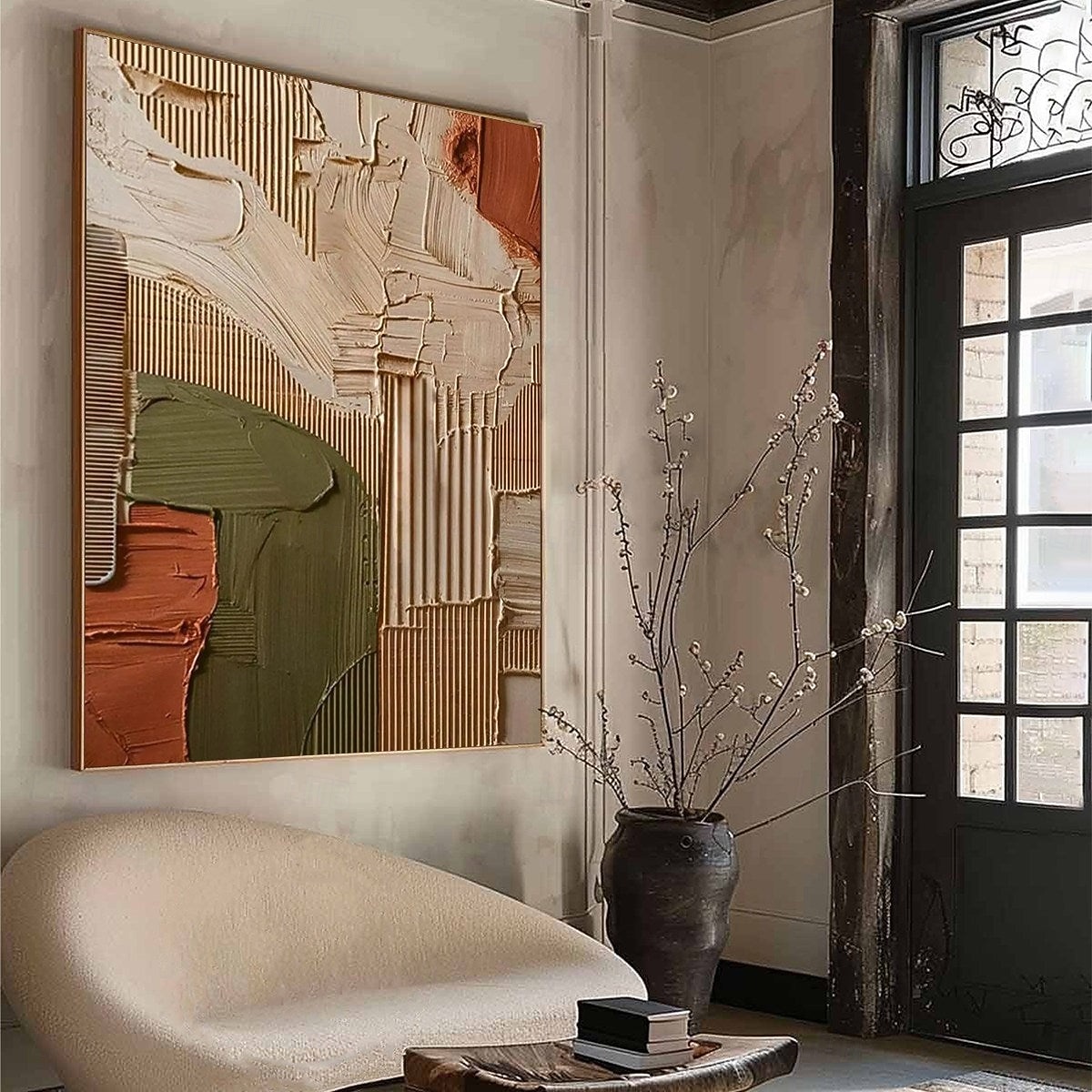 Velká originální texturovaná špachtle abstraktní malba olejomalba na plátně, velké nástěnné umění moderního obývacího pokoje nástěnná dekorace 2026 - $74.99 –P4