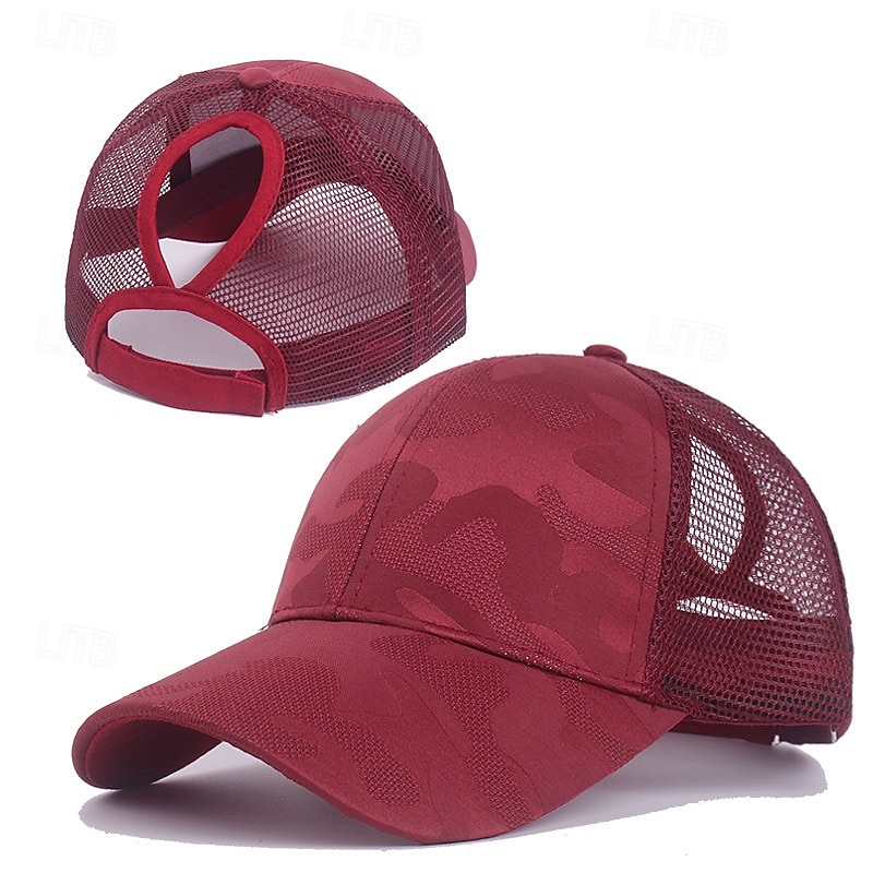 Baseball Cap Running Cap Sun Hat Women's Cap Running Cap Patchwork Camo / Camouflage Sun Protection Windproof Heat Dissipation for Tennis Baseball Running Summer Spring Black White Pink 2026 - $9.49 –P6