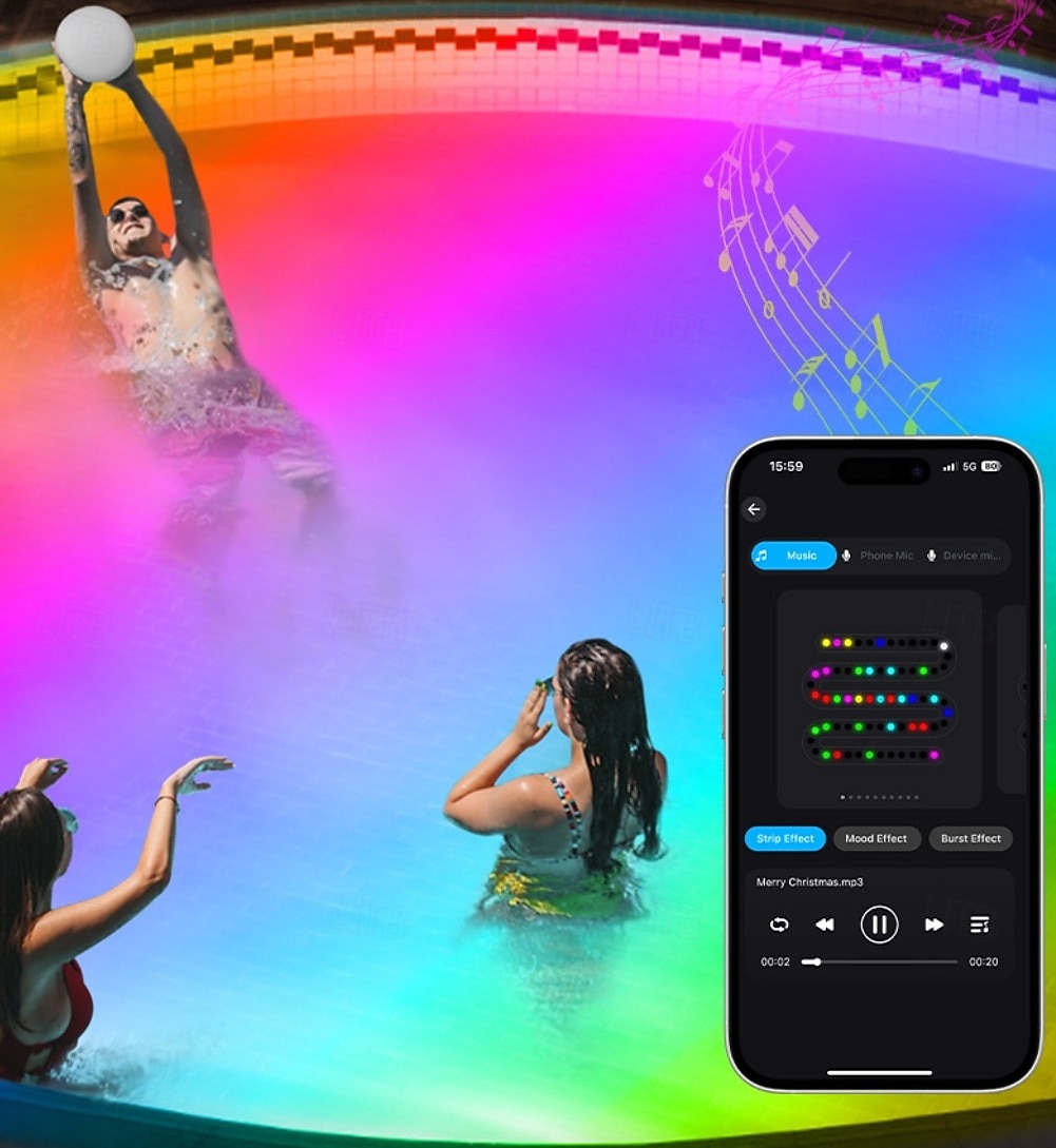 LED φώτα πισίνας με έλεγχο εφαρμογής, 20w dimmable υποβρύχιο υποβρύχιο φως με μαγνήτες, IP68 αδιάβροχα φώτα πισίνας 12v με αλλαγή χρώματος με χρονοδιακόπτη για υπέργεια πισίνα 2026 - $89.99 –P4