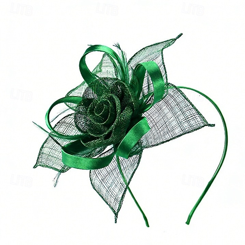 Fascinators Lino Tejido Boda Cumpleaños Elegante Vintage Estilo lindo Con Pluma Cintas Celada Sombreros 2026 - $17.49 –P10