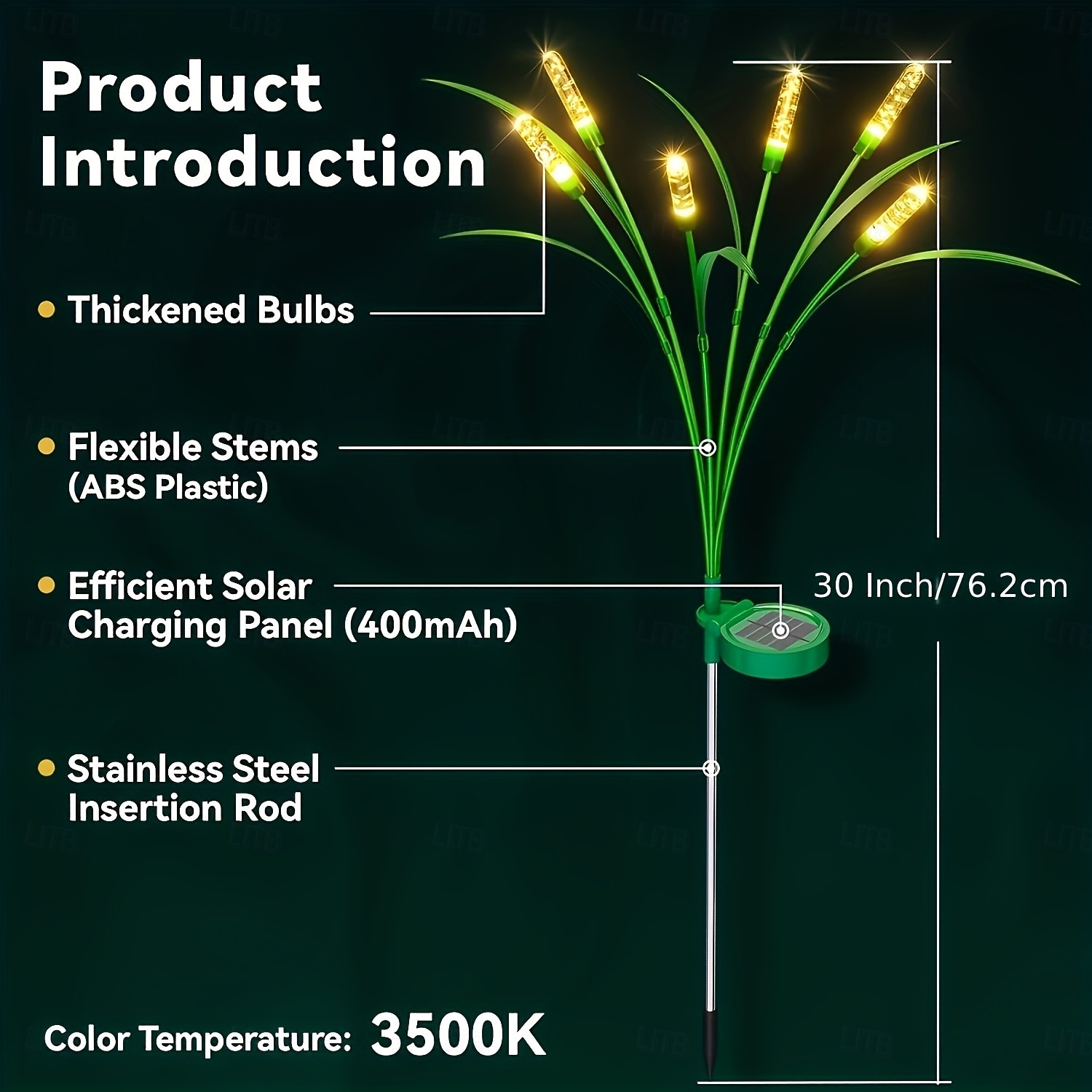 2 Pcs Outdoor Solar 10-Head Reed Bubble Stake Lights, Waterproof, Swaying LED Lamps for Garden, Yard, Lawn, Pathway, Villa, Party, Birthday, Holiday, Landscape Lighting 2026 - $23.99 –P4