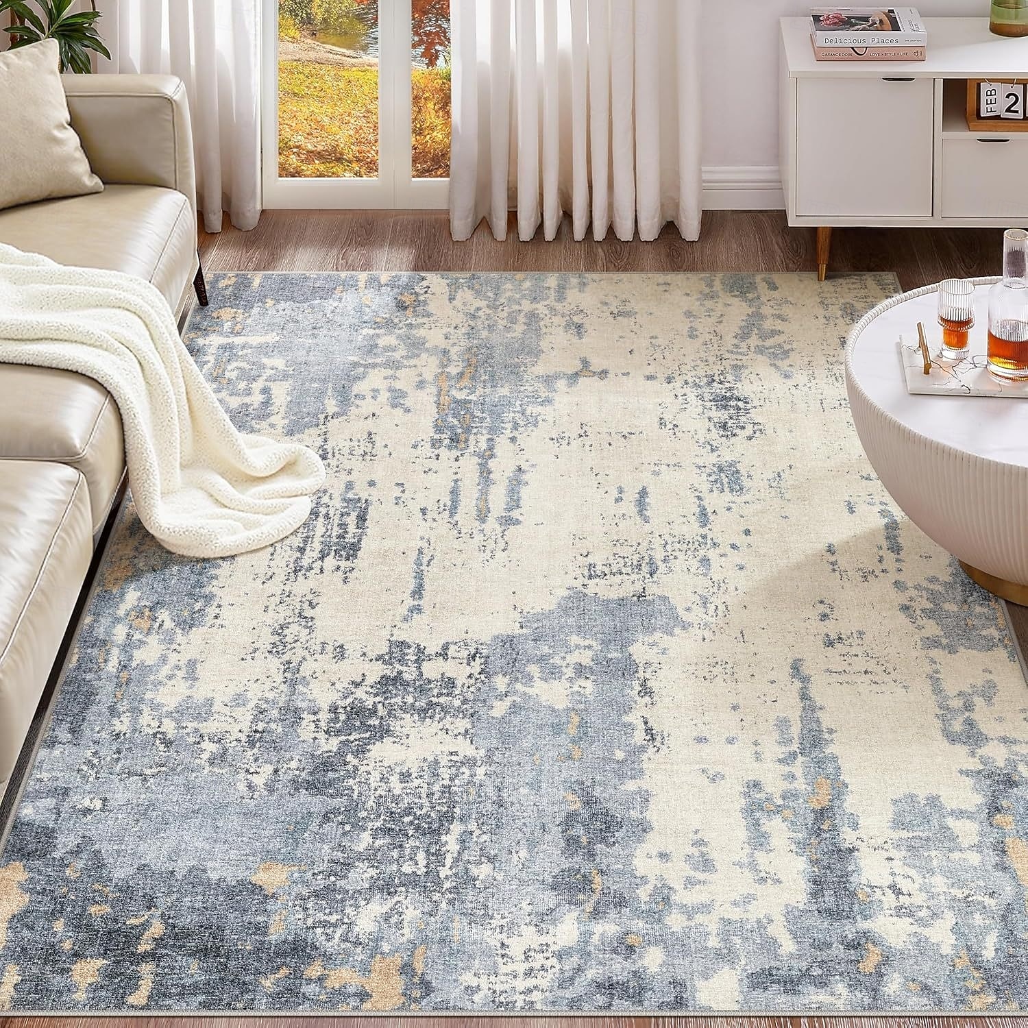 Nordic Abstract Faux Cashmere Rug Non-Slip Full Coverage Bedside Mat Durable and Machine Washable Carpet for Living Room and Bedroom 2026 - $25.99 –P5