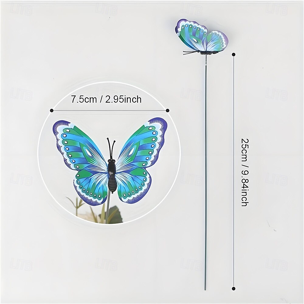 12pcs Glowing 3D Butterfly Stakes, Luminous Imitation Colorful Butterfly Stakes for Garden Planters, Outdoor Decor, Yard Decor, Flower Pot Bonsai Decor 2026 - $19.99 –P2