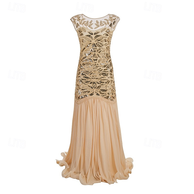 Rugido 20s 1920s Hasta el Tobillo Vestidos Vestido de noche Vestido de fiesta de graduación Sin Mangas El gran Gatsby Tallas Grandes Invitado a la boda Lentejuelas Disfraz Mujer Carnaval Mascarada 2026 - $62.99 –P4