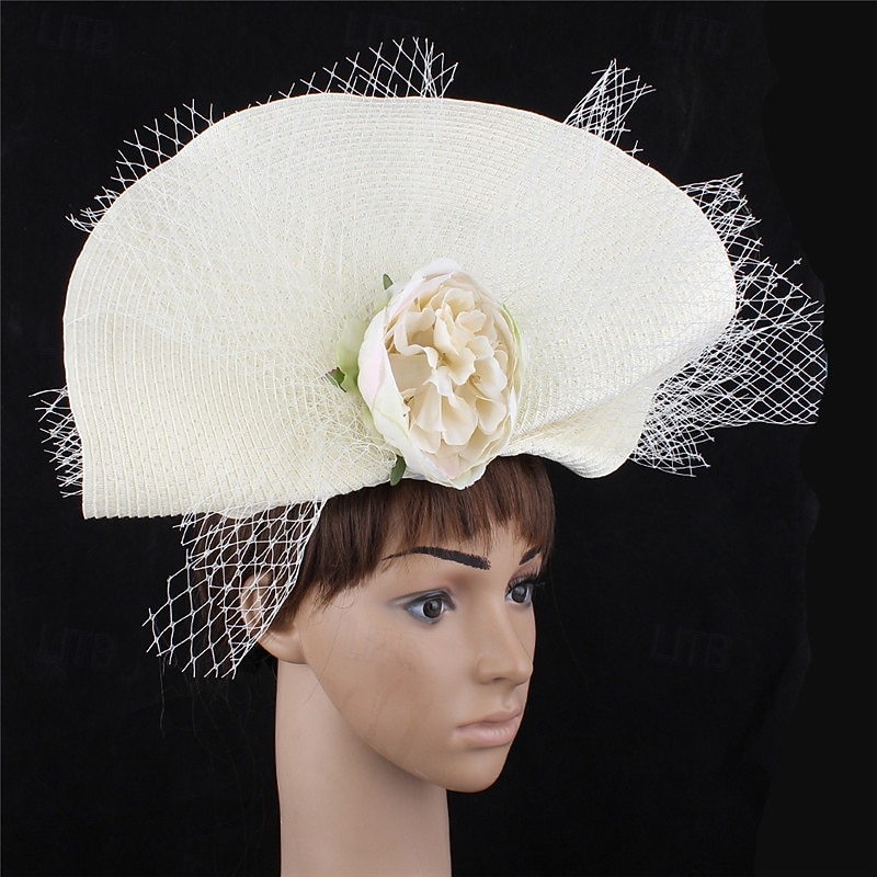 Fascinator Carta pura Matrimonio Compleanno Vintage Carino Retrò Con Fiore Tulle Copricapo Copricapo del 2026 a $34.99 –P10