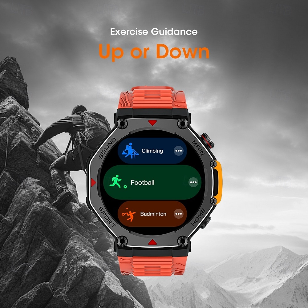 Nuovo smartwatch impermeabile 5 ATM, ideale per attività all'aperto, monitoraggio sportivo, pagamenti PayPal, chiamate Bluetooth, schermo HD da 1,45" 466*466, smartwatch indossabile 2025 del 2026 a $76.99 –P6