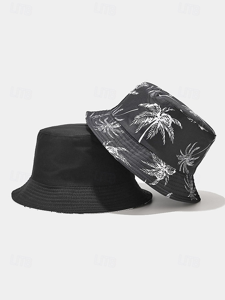 Bob réversible pour homme en polyester, chapeau de soleil à imprimé palmiers multicolores, casquette de pêcheur tropicale décontractée idéale au quotidien, en voyage, en vacances et en séjour balnéaire. de 2026 ? $14.99 –P6