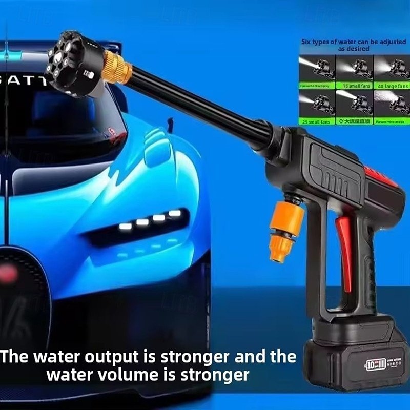 Cordless Portable Pressure Washer, Battery Powered Handheld Power Washer for Car Wash, High Pressure Cleaner with 6-in-1 Nozzle for Patio, Fence, Deck, Yard, Garden, Window Outdoor Cleaning 2026 - $96.99 –P1