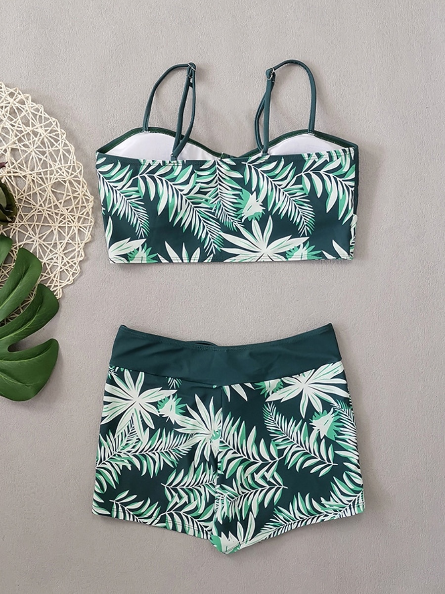 Mulheres Roupa de Banho Tankini Cavado roupa de banho Patchwork Férias Roupa de Praia Gráfico Decote Redondo Sem Manga Fatos de banho de 2026 por $22.99 –P18