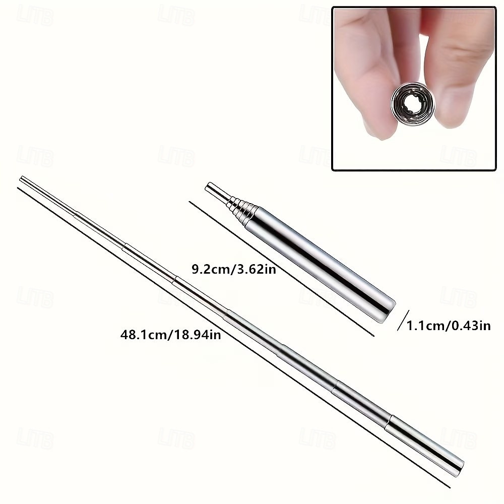 2 stuks roestvrijstalen vuurblaaspijpen, uitschuifbare vuurblaasstokken voor kamperen, wandelen en reizen in de buitenlucht 2026 - $13.49 –P4