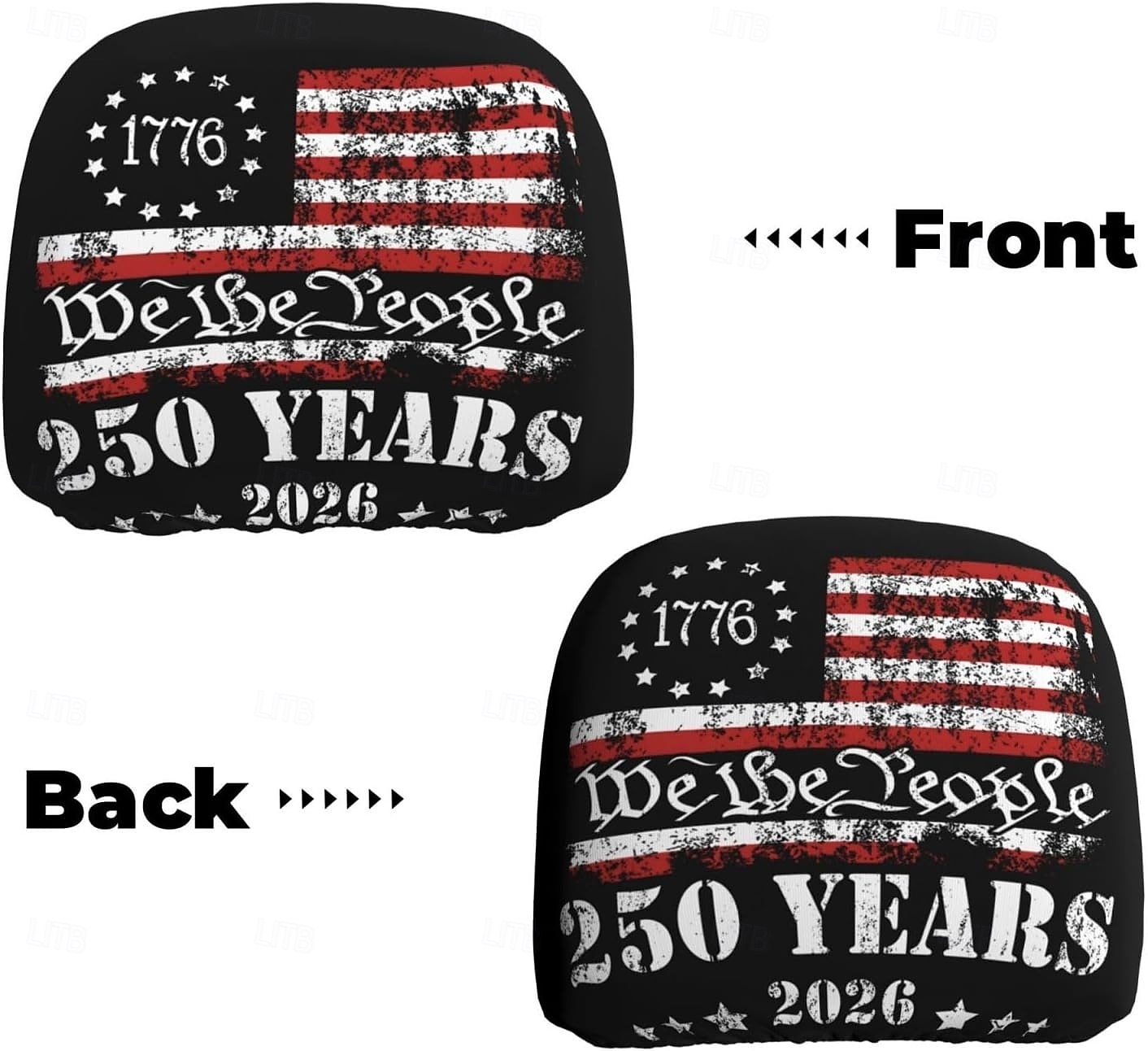 Funda para reposacabezas de coche conmemorativa del 250 aniversario, 2 unidades, conmemorativa de la Independencia de Estados Unidos (1776-2026), soporte espinal resistente para conducción de larga distancia, ajuste universal para coches, camiones y SUV. 2026 - $11.99 –P31
