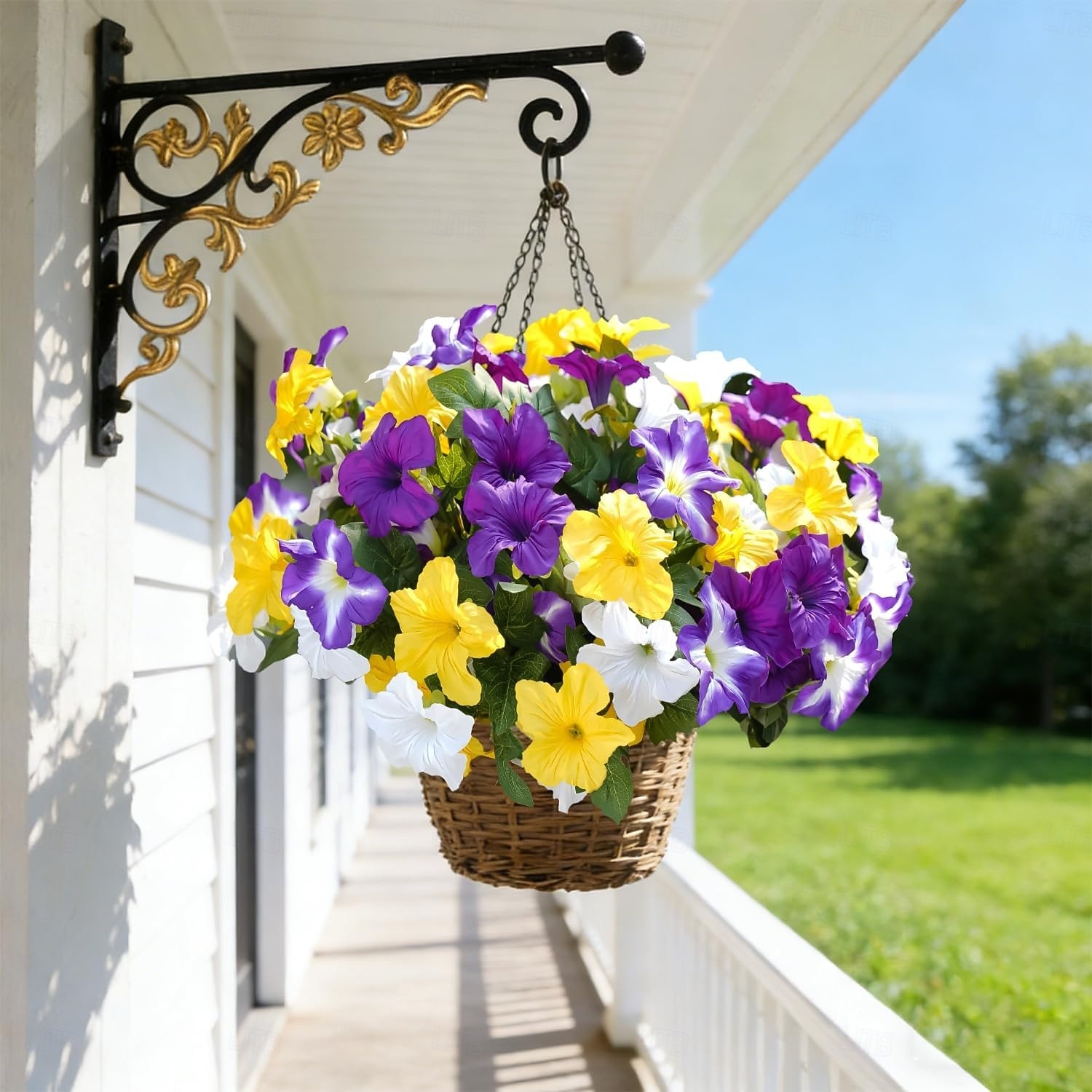 4 Bundles Spring Artificial Morning Glory Flowers for Outdoors, UV Resistant Fake Look Real Faux Silk Plants for Front Door Garden Porch Planter 2026 - $27.99 –P6