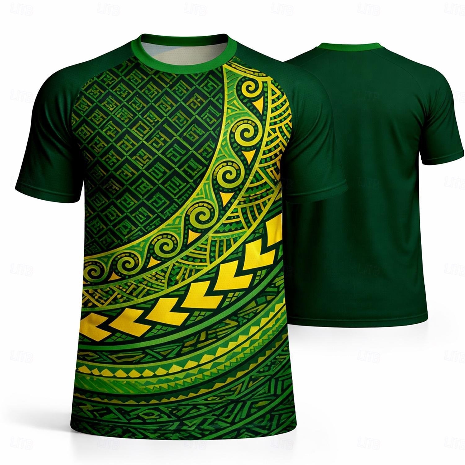 Bărbați Tricou de fotbal Geometric Aztec Brazilia Topuri pulover Tricou sport Vară Manșon scurt Casual De Atletism Spandex UPF 50 Uscare rapidă Confortabil la umezeală Respirabil Turneu Fotbal 2026 - $18.99 –P2
