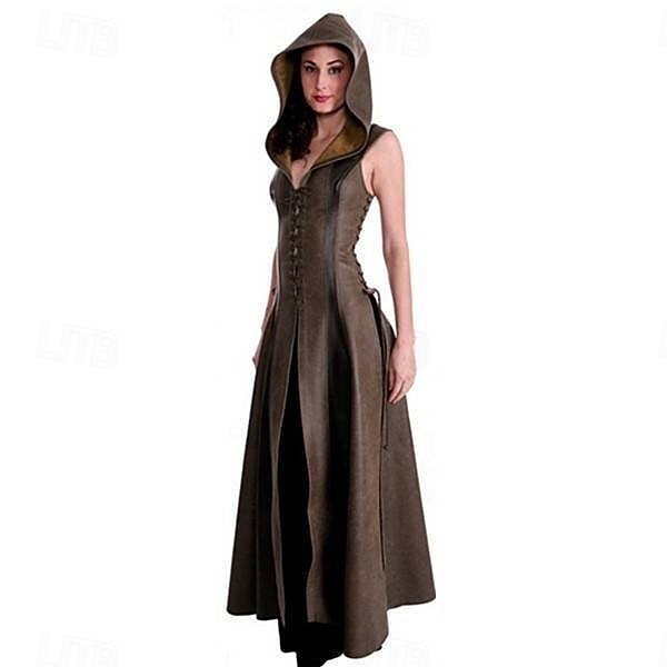 Medieval Renacimiento Vestidos Hada Ranger Escote en Pico Disfraz Mujer Fantasía Víspera de Todos los Santos Carnaval Mascarada Feria del Renacimiento Fiesta temática retro Adulto Vestido 2026 - $76.99 –P3