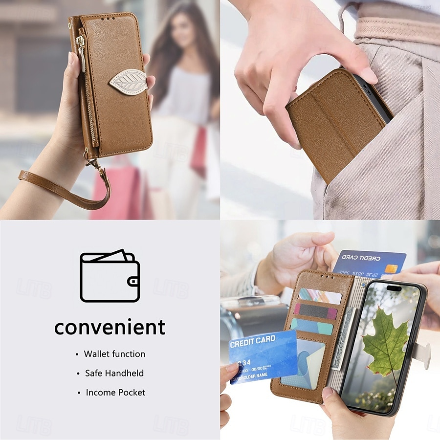 telefoon hoesje Voor Samsung Galaxy S26 S26 Plus S26 Ultra Wallet Card Case Flip cover Rits met polsband Standaard Retro TPU PU-nahka 2026 - $17.99 –P20