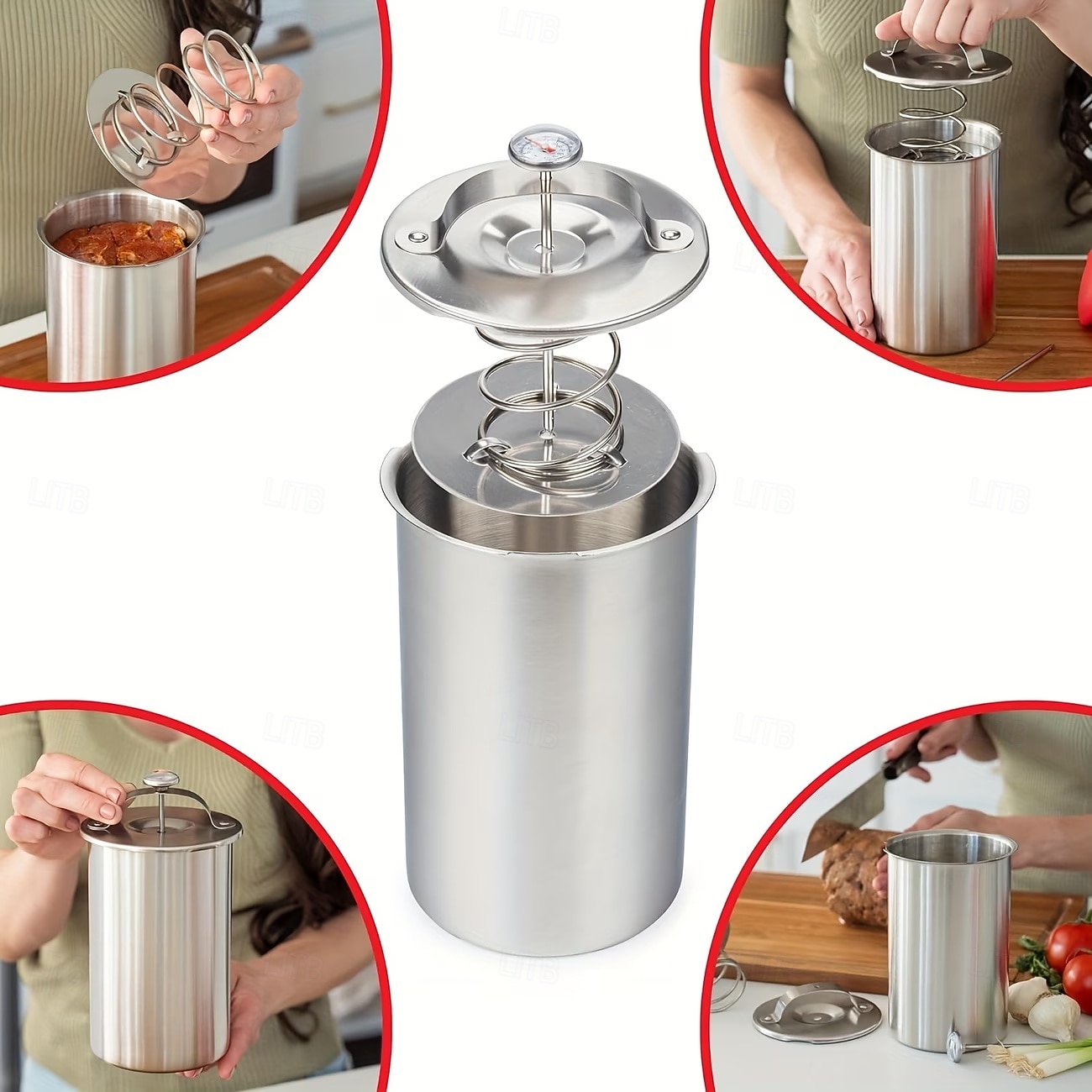 skinkpressform för att göra hemlagad köttpress, köttpresskokare i rostfritt stål, skinkpress med termometer, köttpress för lunch 2026 - $31.99 –P2
