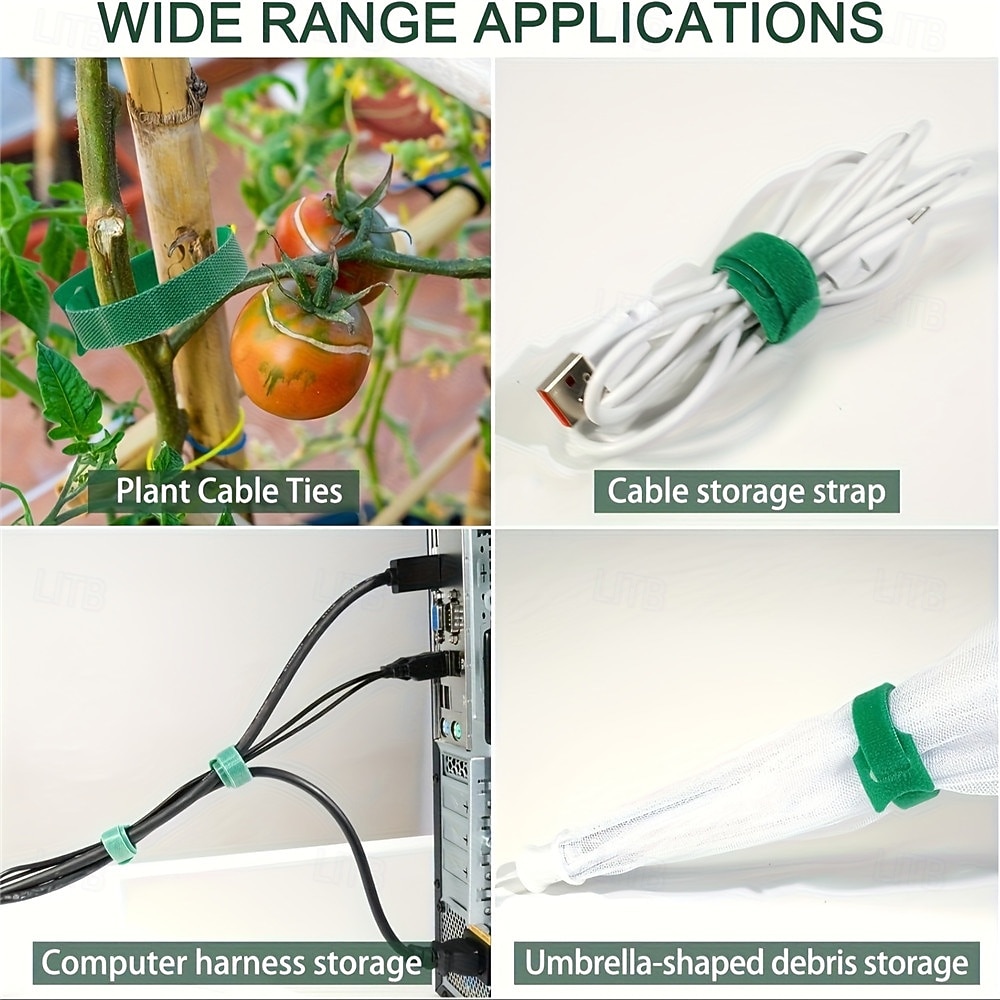 100Pcs Reusable Adjustable Non-Slip Nylon Plant Ties, Green Perfect for Climbing Plants, Support and Garden Maintenance, Safe & Easy-to-Use Gardening Tool 2026 - $20.99 –P7
