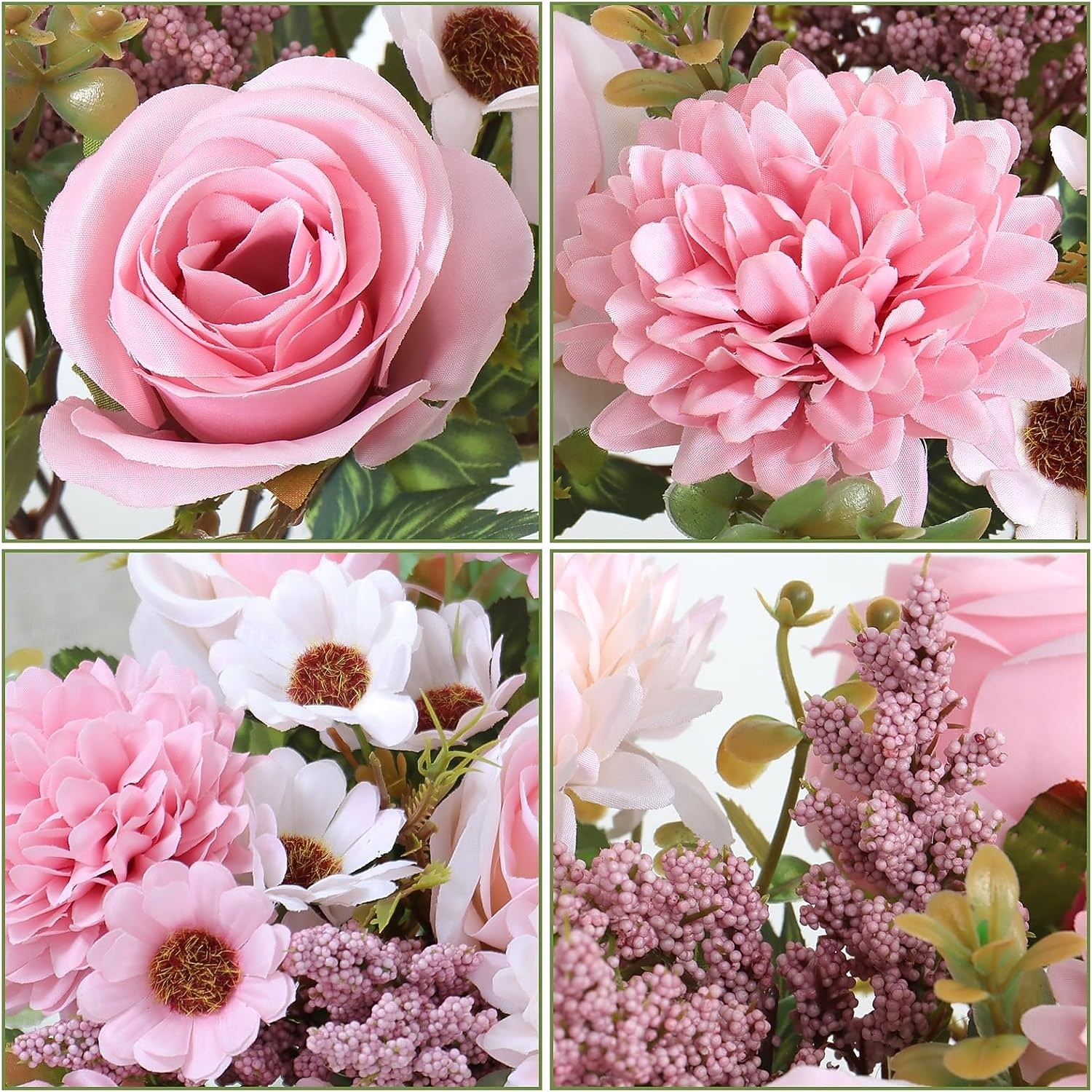 Artificial Flowers Like Real Artificial Bouquet 2/4 Packs Silk Artificial Roses Bouquet with Daisy Chrysanthemum Pink Flowers for Valentines Day Centerpiece Table Wedding Party Decor 2026 - $13.99 –P5
