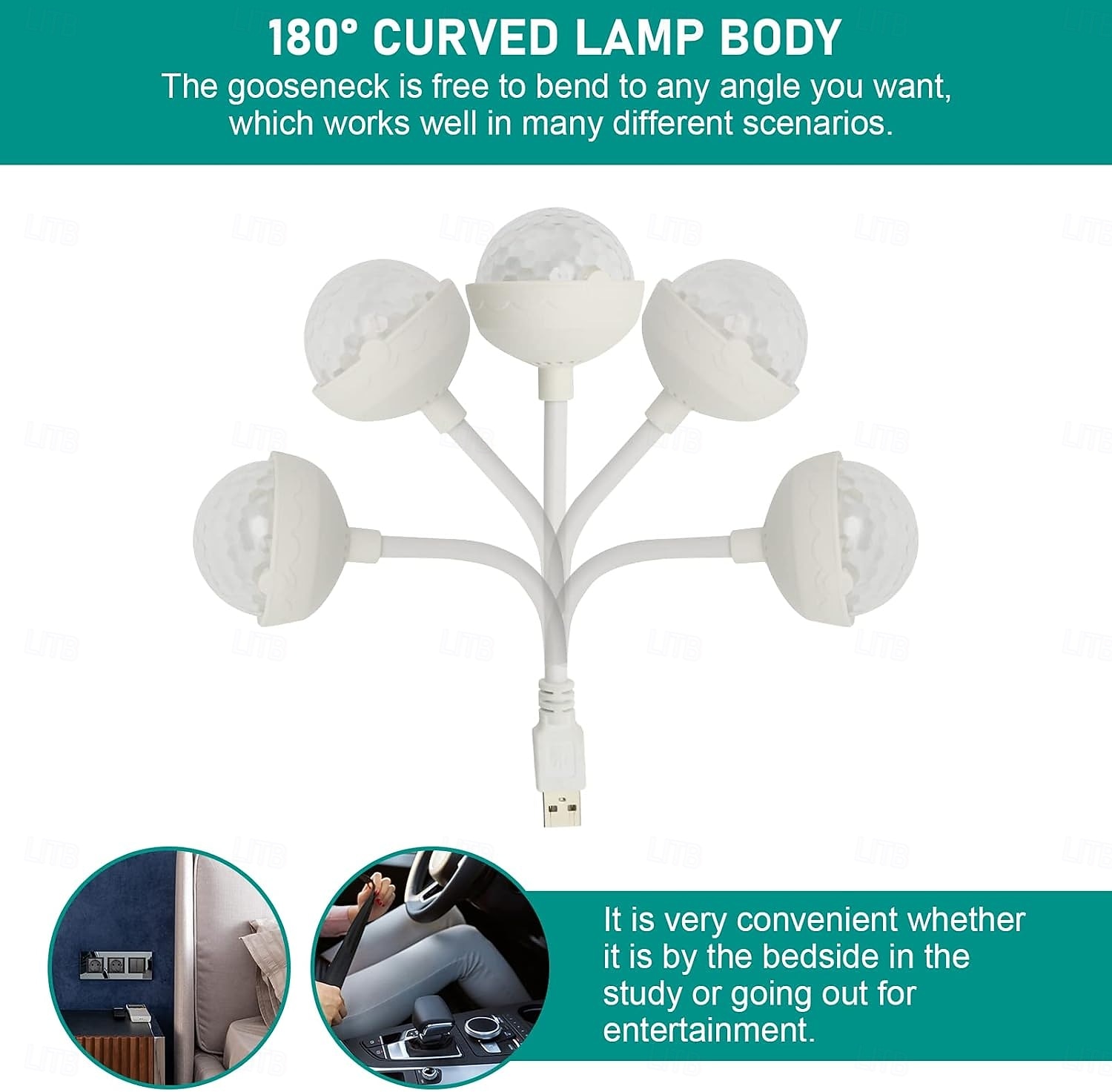 csillagos autótető-világítás, 360°-ban állítható csillagos éjszakai fény 6 fénykombinációval, 2 az 1-ben hordozható USB autós mennyezeti belső világítás autókhoz/hálószoba dekorációkhoz/bulihoz 2026 - $17.99 –P4