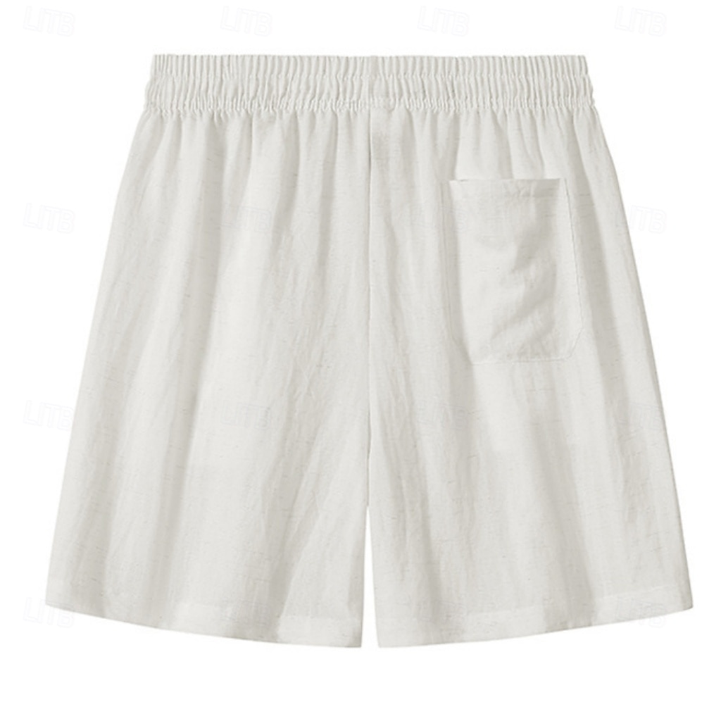 Men's Shorts Summer Shorts Tencel Linen Shorts Beach Shorts Drawstring Elastic Waist Plain Comfort Soft Short Daily Outdoor Beach Fashion Casual Black White Inelastic 2026 - $25.99 –P6