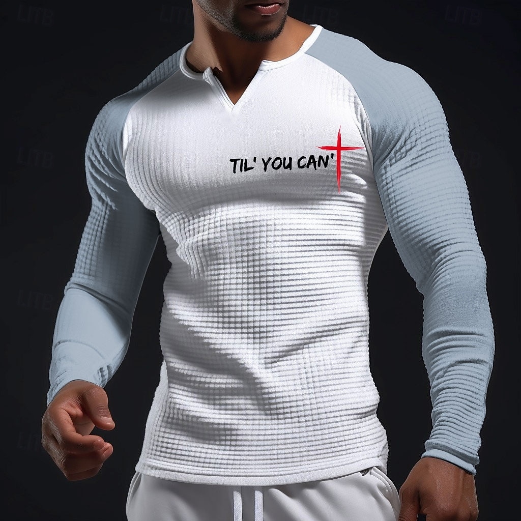 Chemise Bibles pour Hommes Croisés Bible Jusqu'à Ce Que Tu Puisses' Chemise à Col Henley V-Neck Manches Longues Graphique Texturé Waffle Ajustement Slim Fit Muscle Église Vêtements Designer de 2026 ? $23.99 –P4