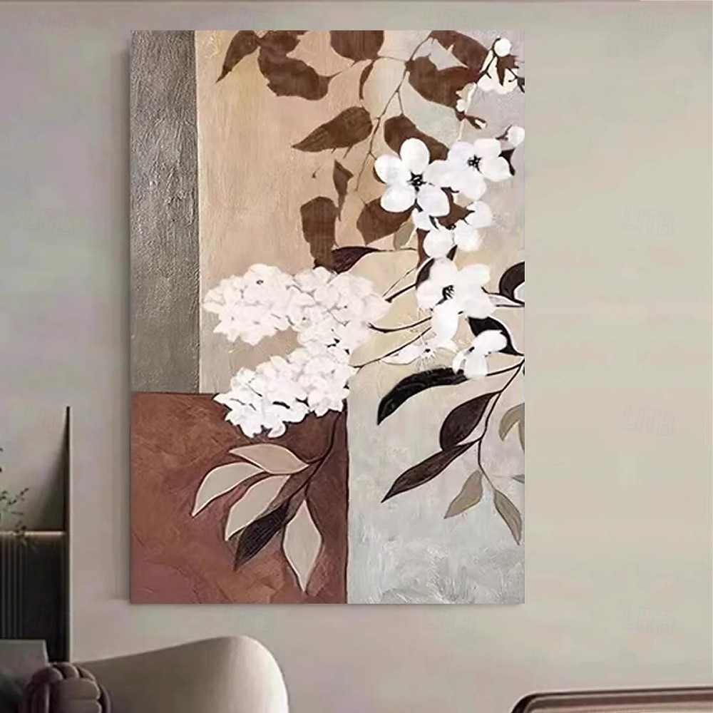 Handmade Oil Painting Canvas Wall Art Decoration Wabi Sabi Style Modern Decorative Painting Simple Floral Texture for Home Decor Rolled Frameless Unstretched Hanging Mural Painting 2026 - $55.99 –P9